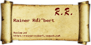 Rainer Róbert névjegykártya