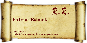 Rainer Róbert névjegykártya